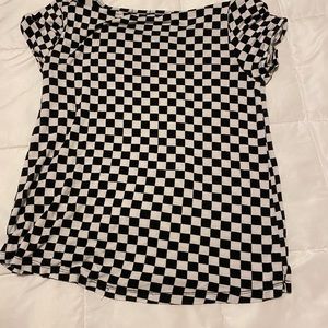 Black and white checkered shirt